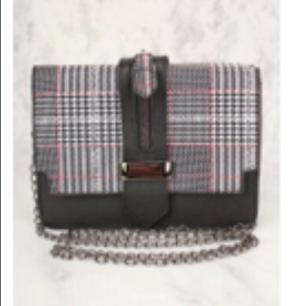 Black and plaid crossbody